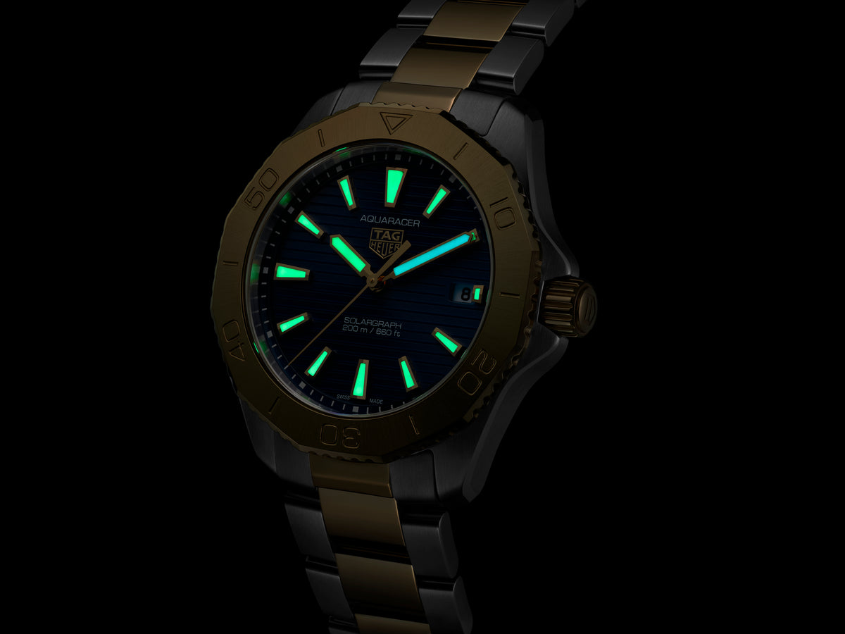 Tag Heuer Aquaracer Professional 200 Solargraph Two Tone 40mm Blue Watch