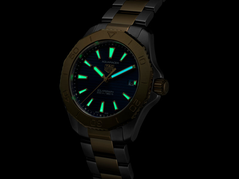 Tag Heuer Aquaracer Professional 200 Solargraph Two Tone 40mm Blue Watch
