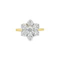 Diamond 18ct Yellow Gold 2.04ct Flower Cluster Ring