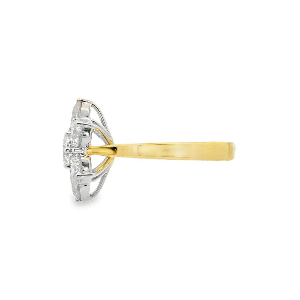 Diamond 18ct Yellow Gold 3.06ct Flower Cluster Ring