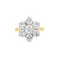 Diamond 18ct Yellow Gold 3.06ct Flower Cluster Ring