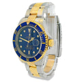 Rolex Submariner Blue Dial Two Tone Oyster 40mm Watch 16613