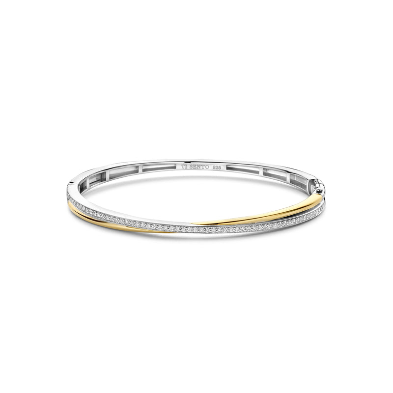 Ti Sento Zirconia Crossover Bangle Bicolor