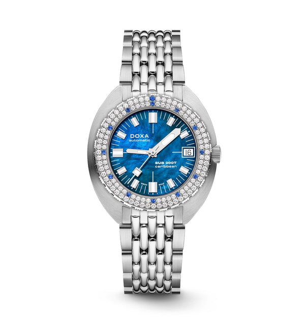 Doxa SUB 200T Diamonds Caribbean 39mm Watch 804.10D.201.10