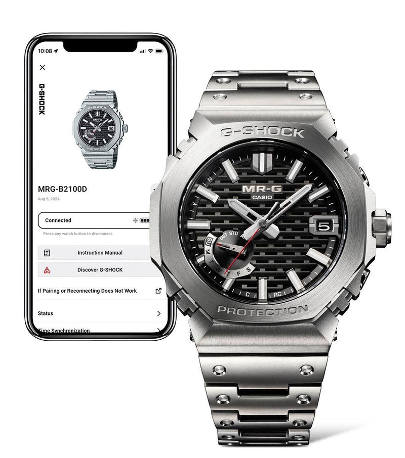 G-SHOCK MR-G B2100 Silver Dial Titanium Watch MRG-B2100D-1ADR
