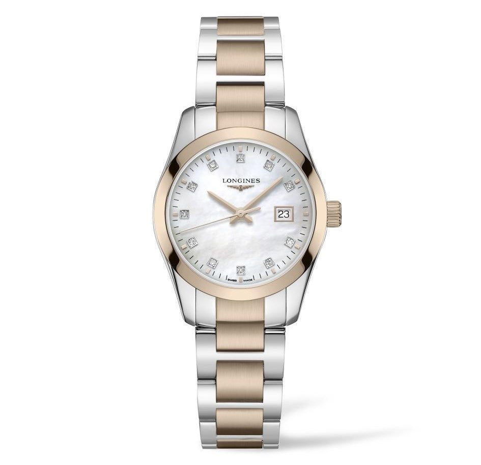 Longines Conquest Classic Two Tone 29.5mm MOP & Diamond Watch L22863877