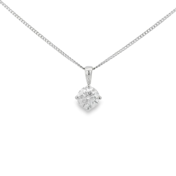 Diamond 18ct White Gold 0.90ct Round Brilliant Cut Pendant
