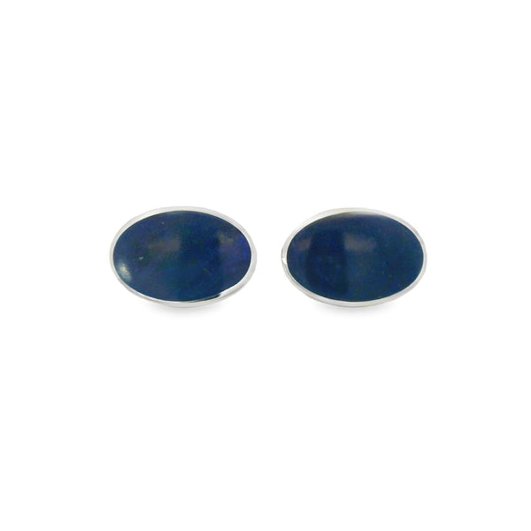 Silver Lapis Lazuli Oval Cufflinks