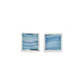 Silver Blue Lace Agate Square Cufflinks