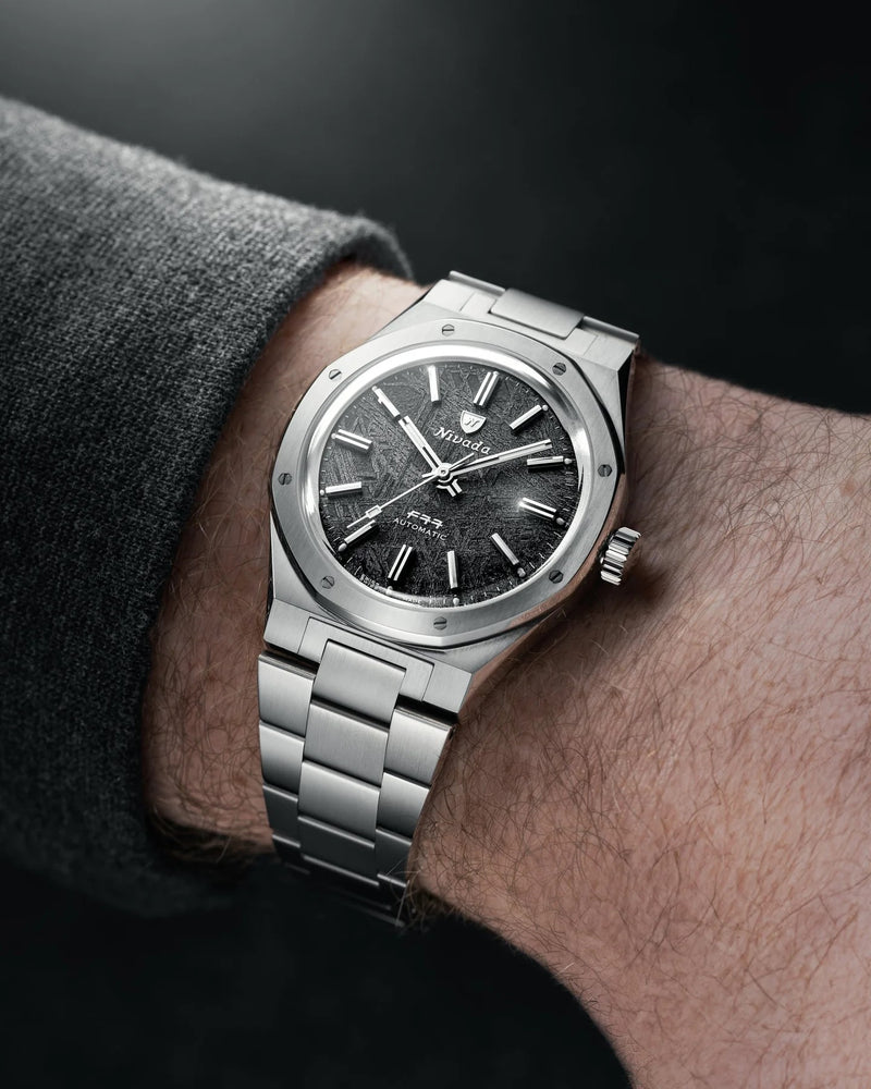 Nivada Grenchen F77 Stainless Steel Meteorite 37mm Watch 68016A77