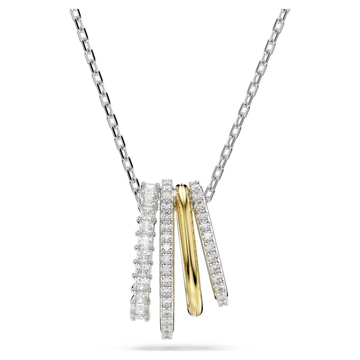 Swarovski Hyperbola Pendant, Mixed Cuts, White, Mixed Metal Finish