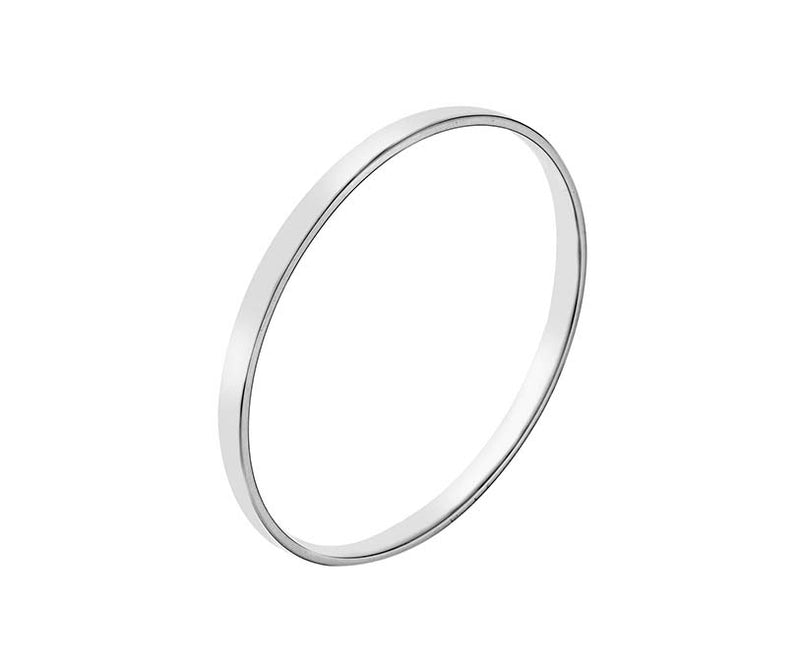 Solid Silver Rectangular Profile Bangle