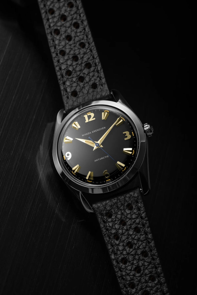 Nivada Grenchen Antarctic 35mm Black & Gold Beige Luminova Watch