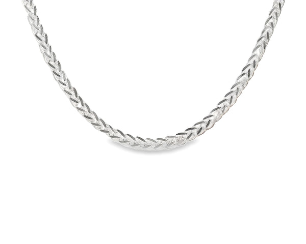 Silver Filed Spiga 24''/ 60cm Chain