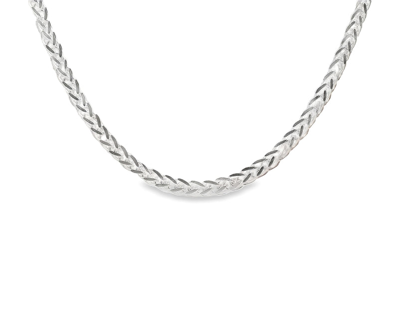 Silver Filed Spiga 24''/ 60cm Chain