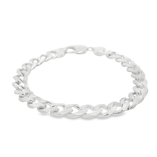 Silver Metric Curb 8.5''/21cm Bracelet