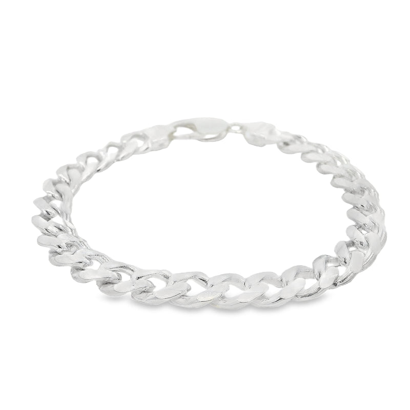 Silver Metric Curb 8.5''/21cm Bracelet