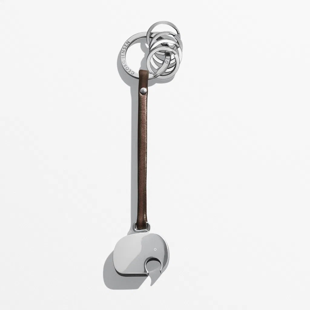Georg Jensen Elephant Keyring with Leather Strap
