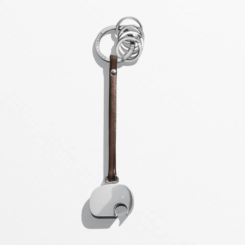 Georg Jensen Elephant Keyring with Leather Strap