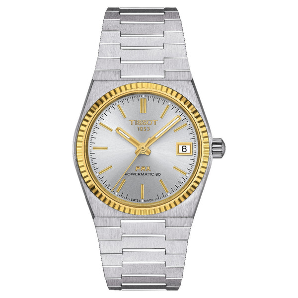 Tissot PRX Powermatic 80 35mm Steel and 18K Gold Bezel Watch T9312074103101
