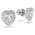 Swarovski Ariana Grande x Swarovski stud earrings, Mixed cuts, Heart, White, Rhodium plated