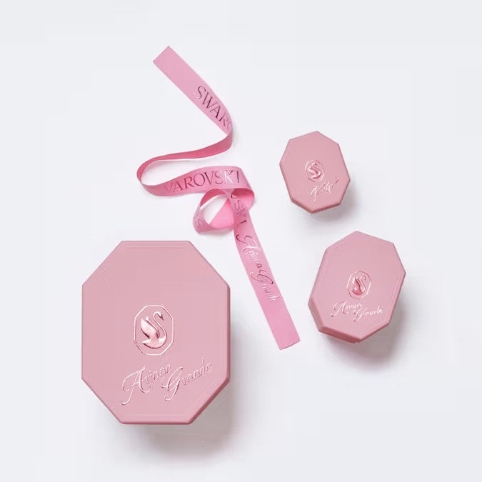Swarovski Ariana Grande x Swarovski set, Mixed cuts, Heart, White, Rhodium plated