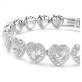 Swarovski Ariana Grande x Swarovski Tennis Bracelet, Mixed cuts, Heart, White, Rhodium plated