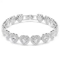 Swarovski Ariana Grande x Swarovski Tennis Bracelet, Mixed cuts, Heart, White, Rhodium plated