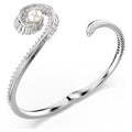 Swarovski Ariana Grande x Swarovski bangle, Crystal pearl, Baguette cut, White, Rhodium plated