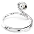 Swarovski Ariana Grande x Swarovski bangle, Crystal pearl, Baguette cut, White, Rhodium plated
