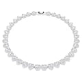 Swarovski Ariana Grande x Swarovski Tennis necklace, Mixed cuts, Heart, White, Rhodium plated