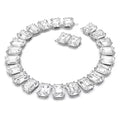 Swarovski Millenia necklace, Oversized crystals, Octagon cut, White, Rhodium plated