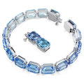 Swarovski Millenia Tennis bracelet, Octagon cut, Colour gradient, Blue, Rhodium plated