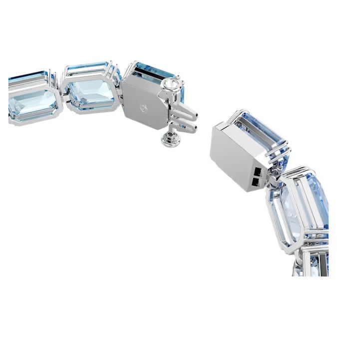 Swarovski Millenia Tennis bracelet, Octagon cut, Colour gradient, Blue, Rhodium plated