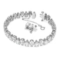 Swarovski Matrix Tennis bracelet, Pear cut, White, Rhodium plated