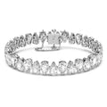 Swarovski Matrix Tennis bracelet, Pear cut, White, Rhodium plated