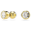Swarovski Imber stud earrings, Round cut, White, Gold-tone plated
