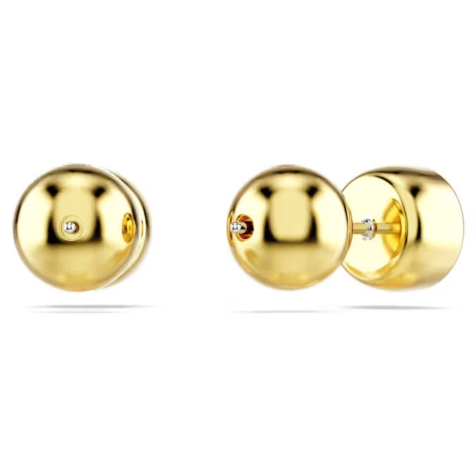 Swarovski Imber stud earrings, Round cut, White, Gold-tone plated