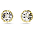 Swarovski Imber stud earrings, Round cut, White, Gold-tone plated