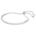 Swarovski Matrix Tennis bracelet, Mixed round cuts, White, Rhodium plated