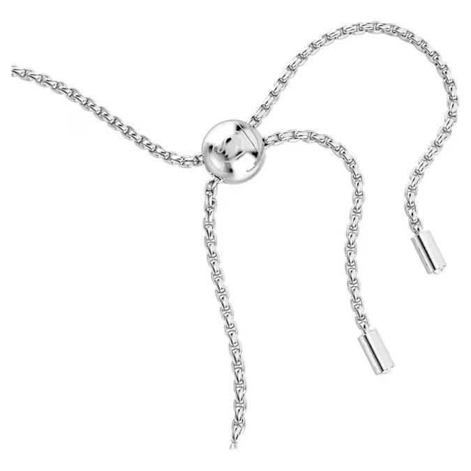 Swarovski Matrix Tennis bracelet, Mixed round cuts, White, Rhodium plated