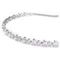 Swarovski Matrix Tennis bracelet, Mixed round cuts, White, Rhodium plated