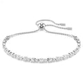 Swarovski Matrix Tennis bracelet, Mixed round cuts, White, Rhodium plated