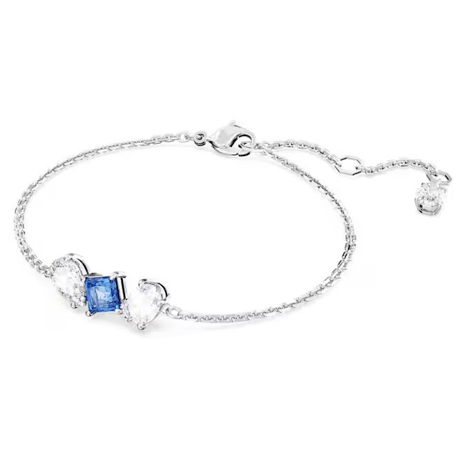 Swarovski Mesmera bracelet, Mixed cuts, Blue, Rhodium plated
