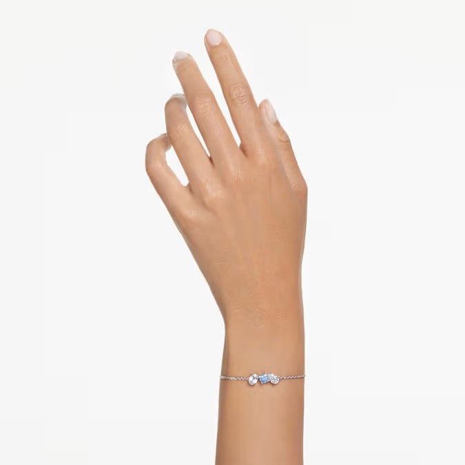 Swarovski Mesmera bracelet, Mixed cuts, Blue, Rhodium plated