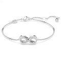 Swarovski Hyperbola bracelet, Infinity, White, Rhodium plated