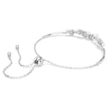 Swarovski Constella bangle, Crystal pearl, Round cuts, White, Rhodium plated