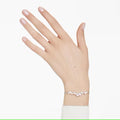 Swarovski Constella bangle, Crystal pearl, Round cuts, White, Rhodium plated