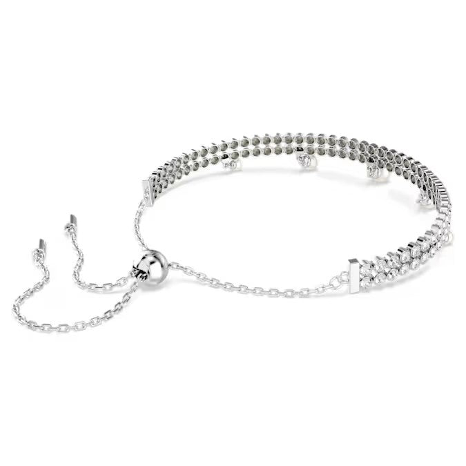 Swarovski Ariana Grande x Swarovski bracelet, Crystal pearl, Round cut, White, Rhodium plated