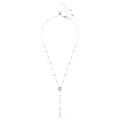 Swarovski Ariana Grande x Swarovski Y necklace, Crystal pearl, Mixed cuts, Heart, White, Rhodium plated